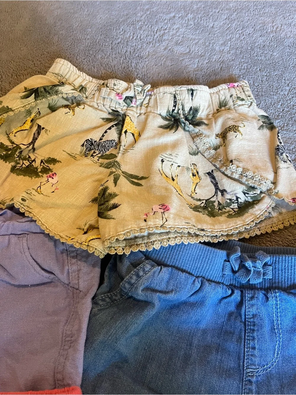 Old Navy Girls' Five-Pack Shorts - Yellow, Lavender, Denim Blue, Coral & Pink